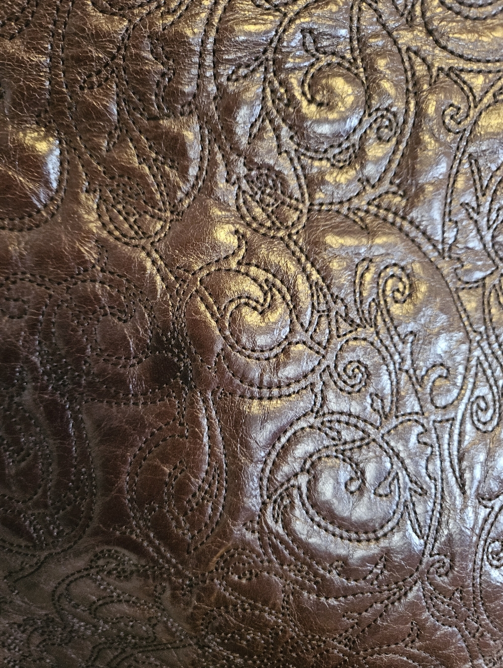 HOBO International Embossed Leather Frame Bag Brown Boho Rare/Vintage Crossbody - Picture 9 of 9